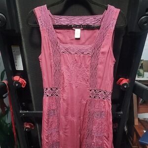 Purple Sleeveless Lace Dress